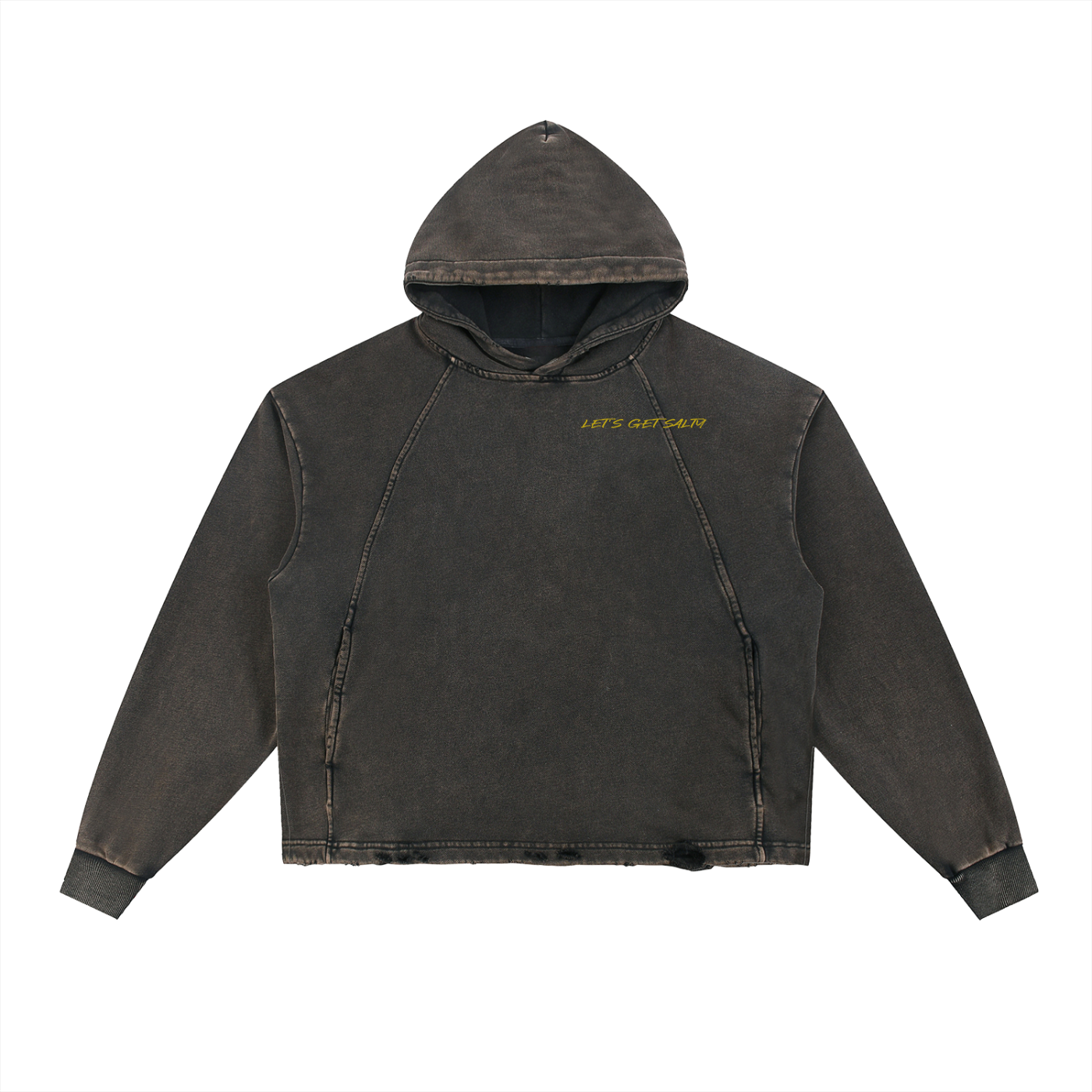 Vintage Washed Frayed-Hem Hoodie